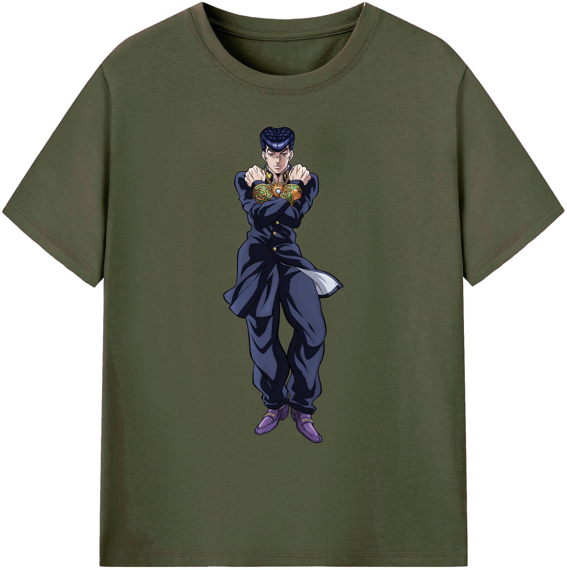 （画像用） ジョジョの奇妙な冒険 ひがしかた じょうすけ JoJo's Bizarre Adventure Higashikata Josuke 綿100％ メンズ半袖Tシャツ｜肌触りやわらか＆通気性